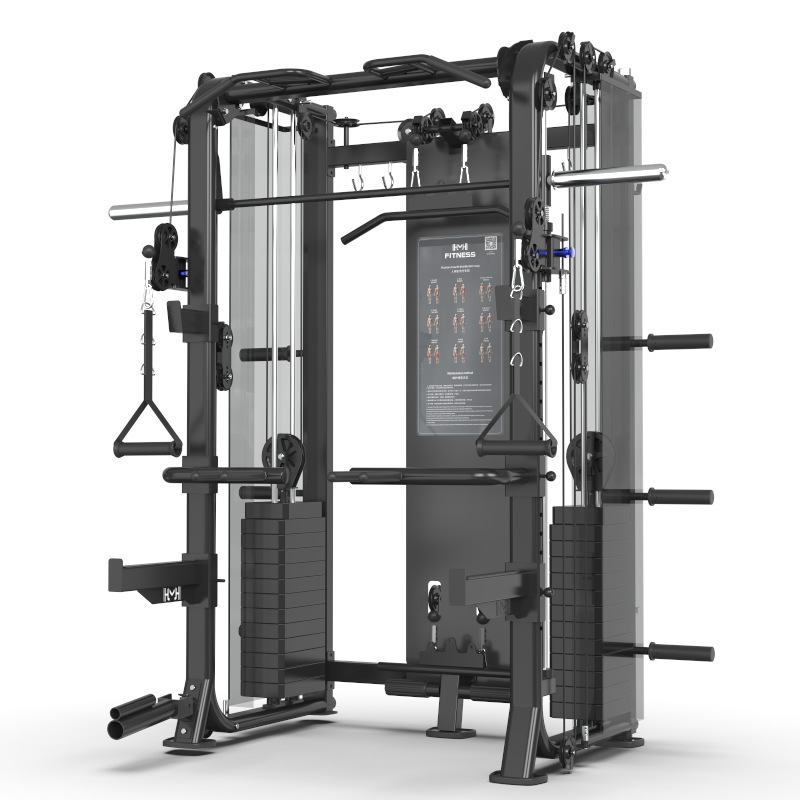 TEZEWA Smith máquina de entrenamiento integrado pájaros pórtico casero sentadilla push-up máquina multifuncional