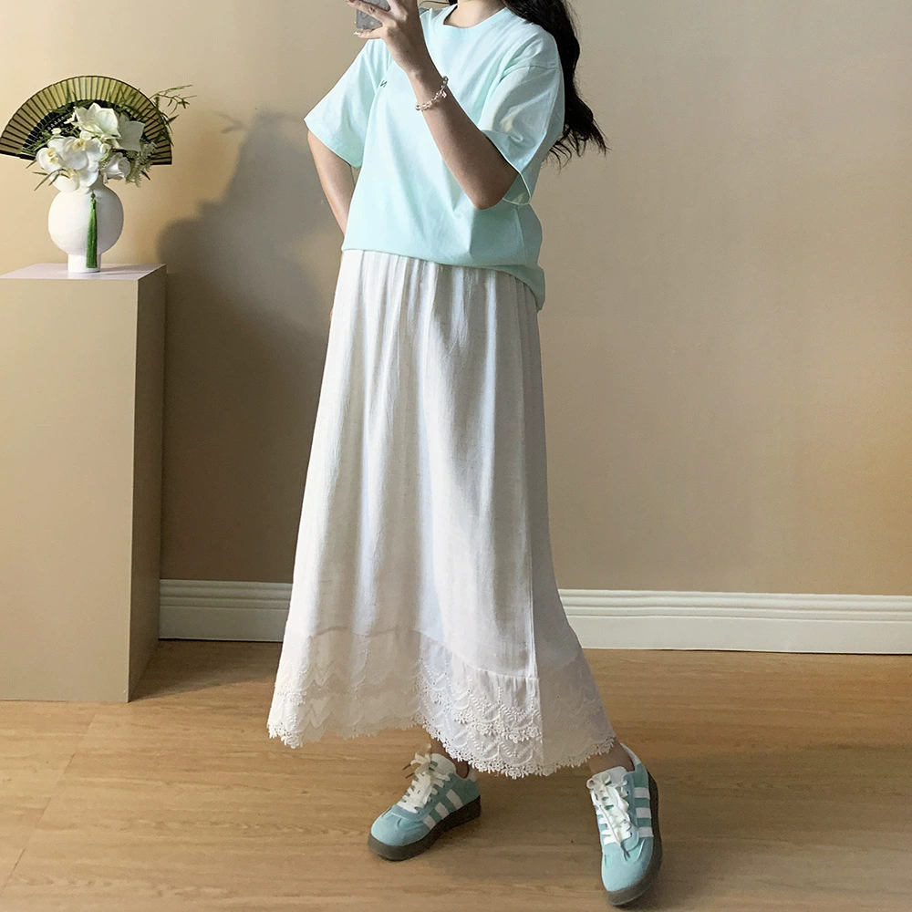 Летняя беременная женщина тонкая хлопчатобумажная юбка-полумная мода беременная женщина повседневная знаменитая темпераментная юбка