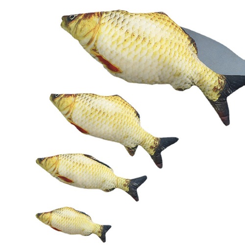 Creative simulation fish cat bite toy doll plush toy catnip fish molar teething cat stick cat toy