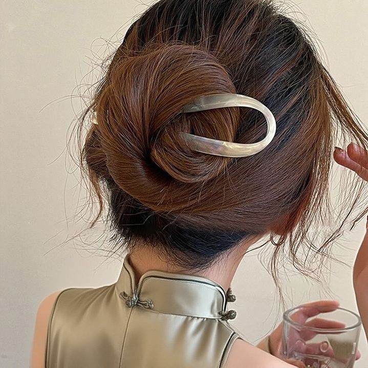 Diario de verano viajes fijos bolos de cabeza abrazadera de cabello en forma de U, abrazadera de cabello en forma de U, nuevo cabello de cabello de disco