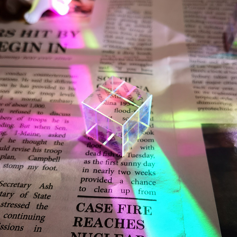 Sun Catcher Cristal Vidrio Cubo Transfronterizo Sun Catcher Colocado Prisma Sunshine Catcher Adornos