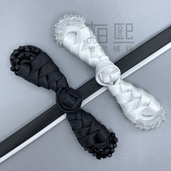 Bai Xi Subsidiary Hand-woven 152A Beaded Button Fabric Pipa Chinese Style Crystal Button Fastener