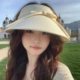 Sunscreen Hat Women's Summer New Face-Covered Bow Fashion Sunshade Hat Large Brim Anti-Ultraviolet Ice Silk Empty Top Hat