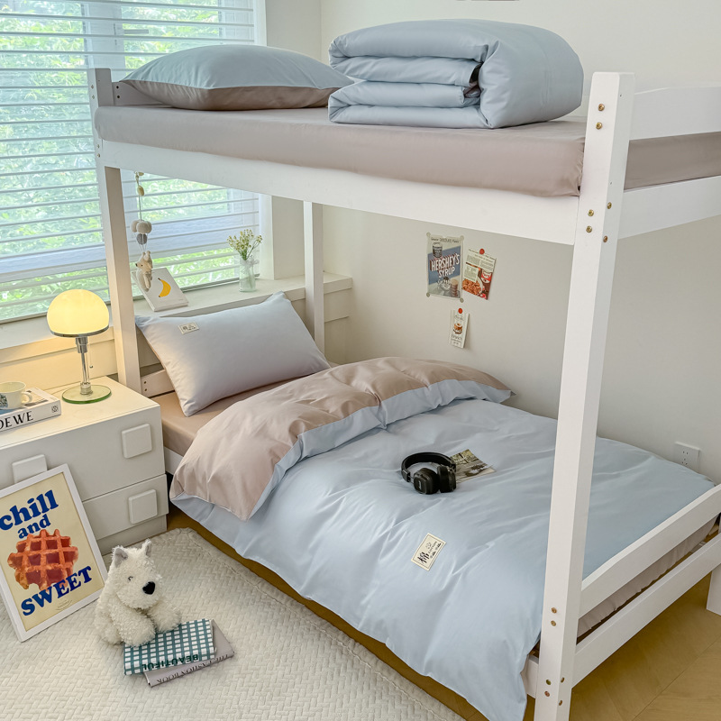 Student Dormitory Pure Cotton Three-Piece Bedding Set Single Bed Bunk Bed Cotton Four-Piece Set Bed Sheetss Quilt Cover Bed Bed Sheets