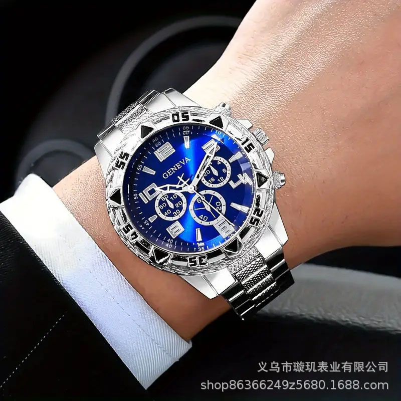 Temu popular men's watch manufacturer wholesale hot-selling men's watch TK best-selling fake three-eye casual steel band quartz watch Temu popular men's watch manufacturer wholesale hot-selling men's watch TK best-selling fake three-eye casual steel band quartz watch
