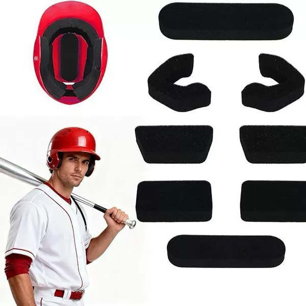 Universal helmet padding kit compatible with Easton hitting and catcher's helmets, thickened replacement pads, soft foam padding