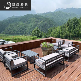 Office sofa coffee table combination business three-seat leisure reception area double reception room outdoor scenic area furniture