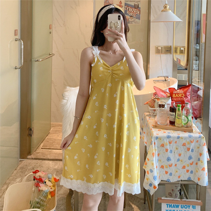 Comercio exterior del sudeste asiático pijamas verano de las mujeres lindo estudiante dulce Correa delgada princesa estilo sexy camisón desgaste