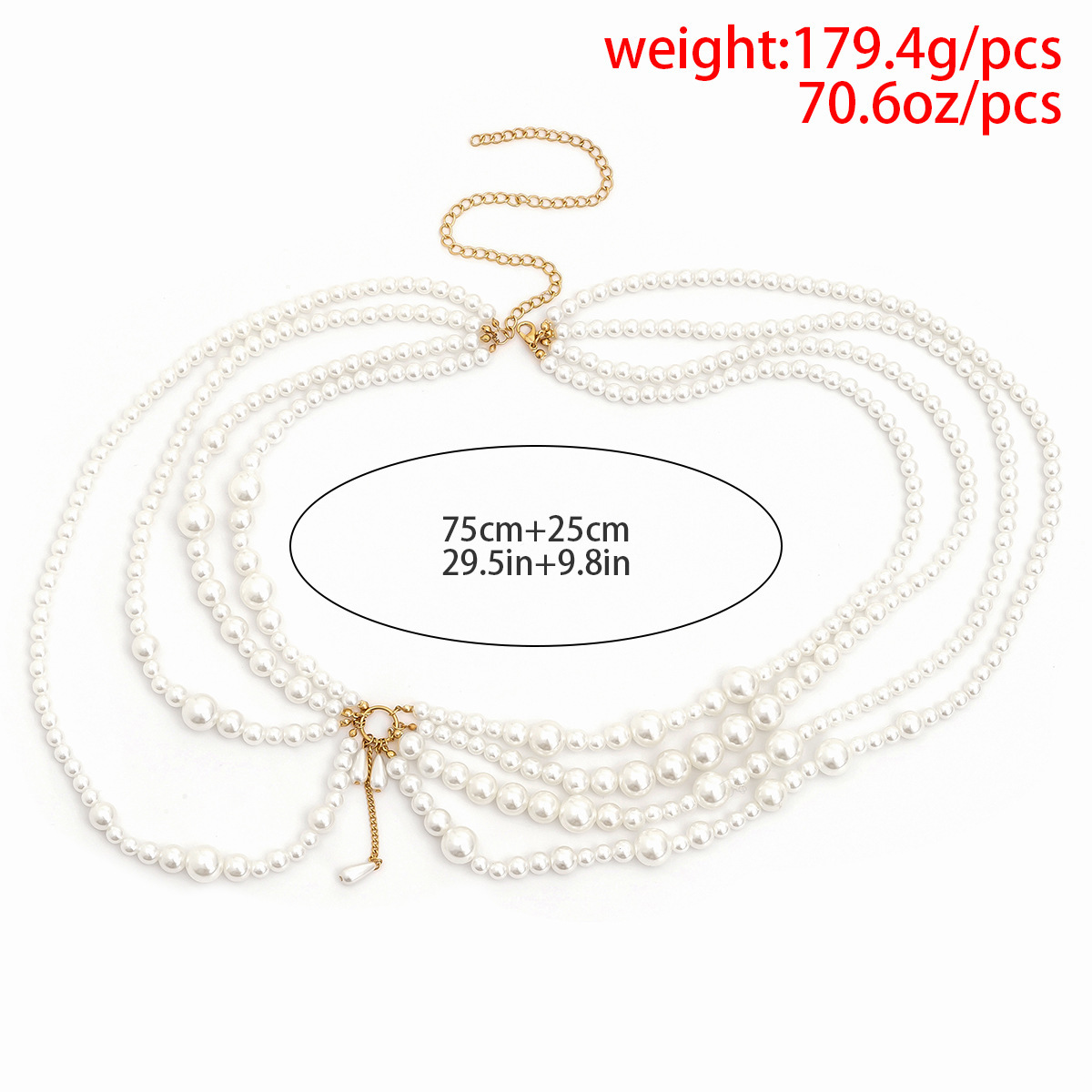 145g Weight Waist Chain Classification 1 Piece Quantity Holiday, Beach Occasion Plastic Material Pearl Pattern Women's Gender Tassel Design Elegant, Sexy Style Elegant Sexy Pearl Plastic Tassel Women's Chain Belts 7