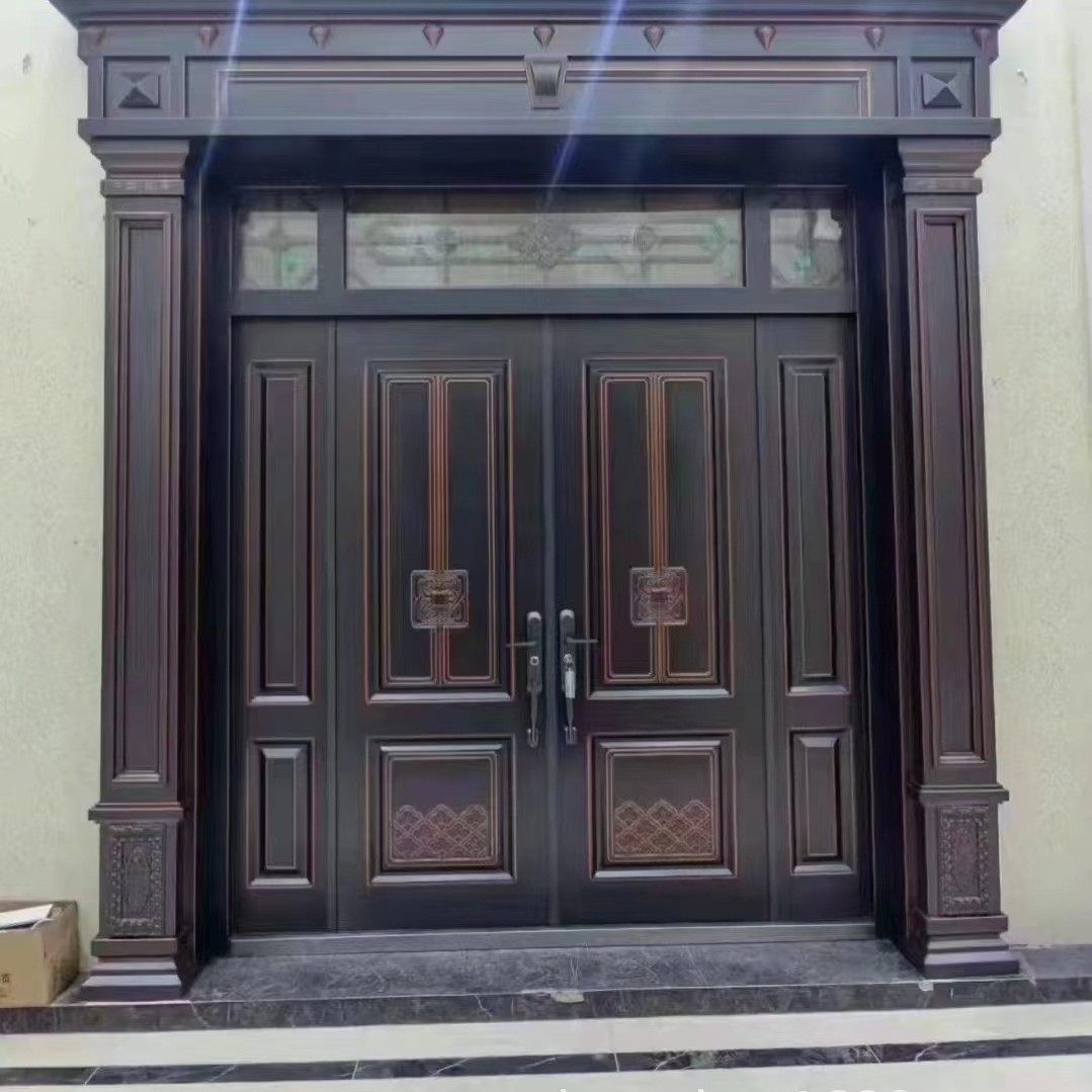 批发湖北宜城甲级锌合金别墅大门沙洋锌合金大门多少钱一平入户门