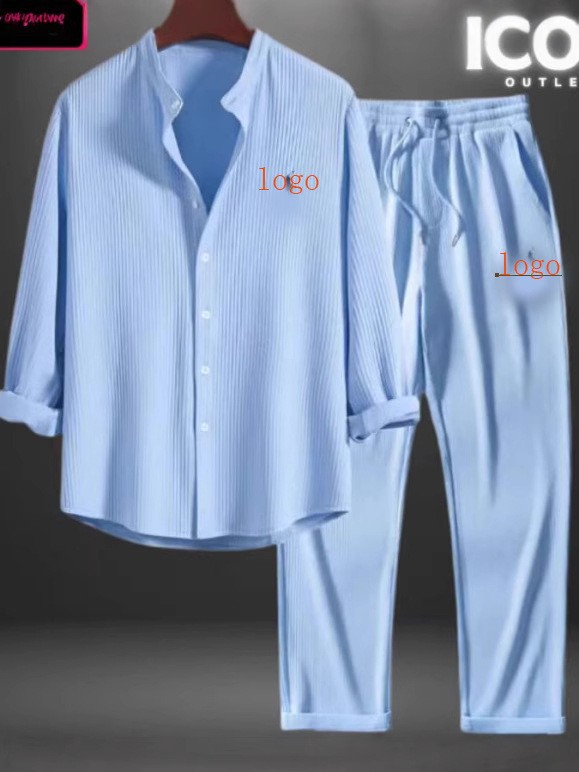 라이트 블루 + 화이트 자수