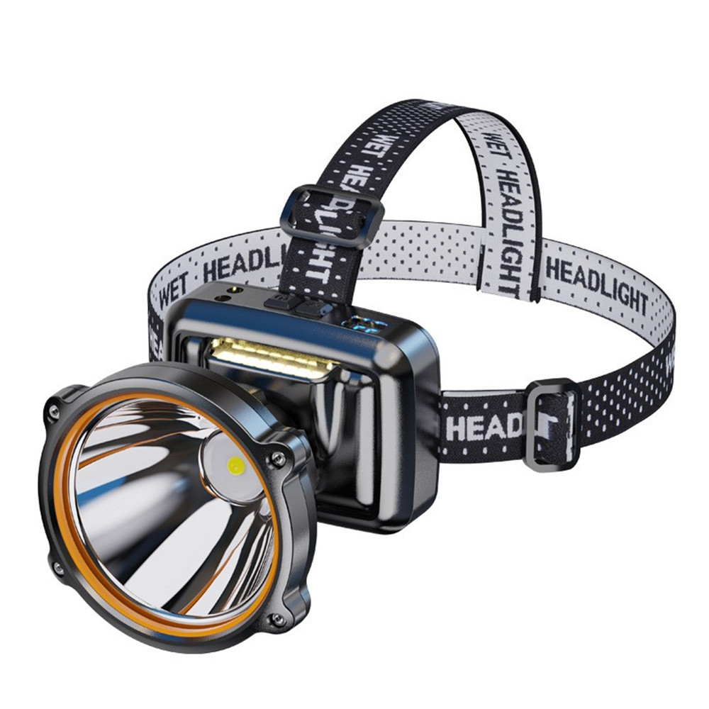 Nuevo faro al aire libre fuerte luz recargable inducción largo alcance cabeza-montado doble batería de litio ultra-larga resistencia noche pesca minero lámpara