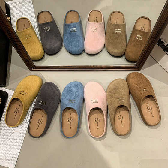 Thick-soled Birkenn Baotou Half Slippers Women's Outer Wear Lazy Slip-on Heightened Summer 2025 New Muller Sandals and Slippers