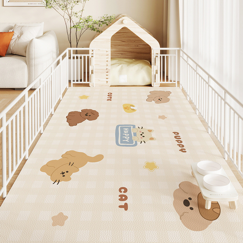 ペットフロアマット防水と尿防止フロアマット PVC 犬フェンスマット犬小屋洗濯不要、メンテナンス不要の滑り止めベッド|undefined