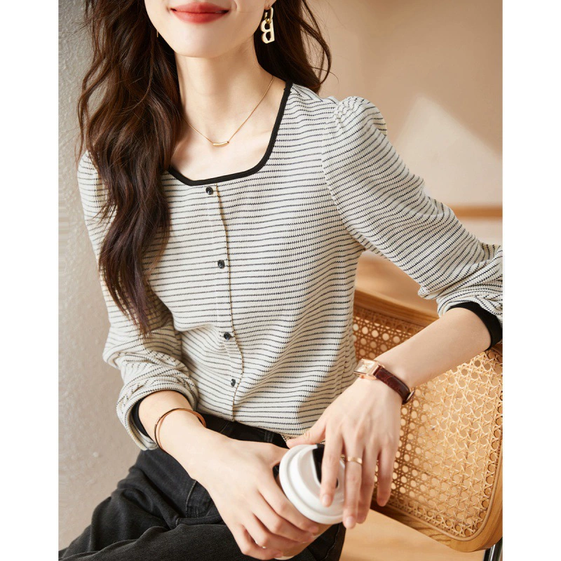 Knitted elastic autumn base long-sleeve for leisure, (Physicals)