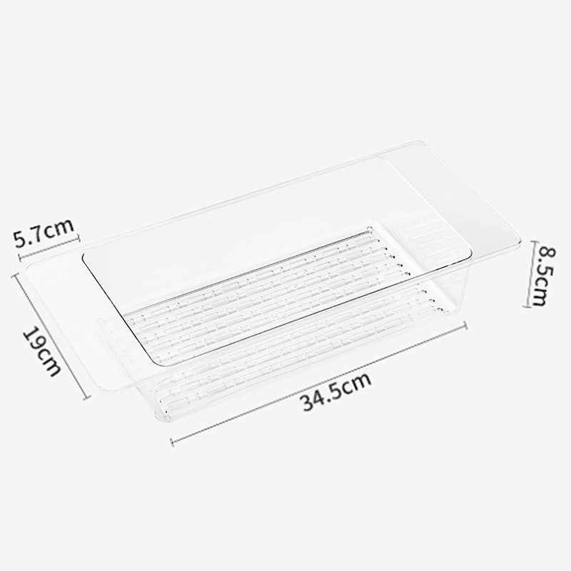 Drain Basket Kitchen Vegetable Washing Dish Drain Light Luxury Transparent Large Horizontal Basket Hanging Sink Drain Basket