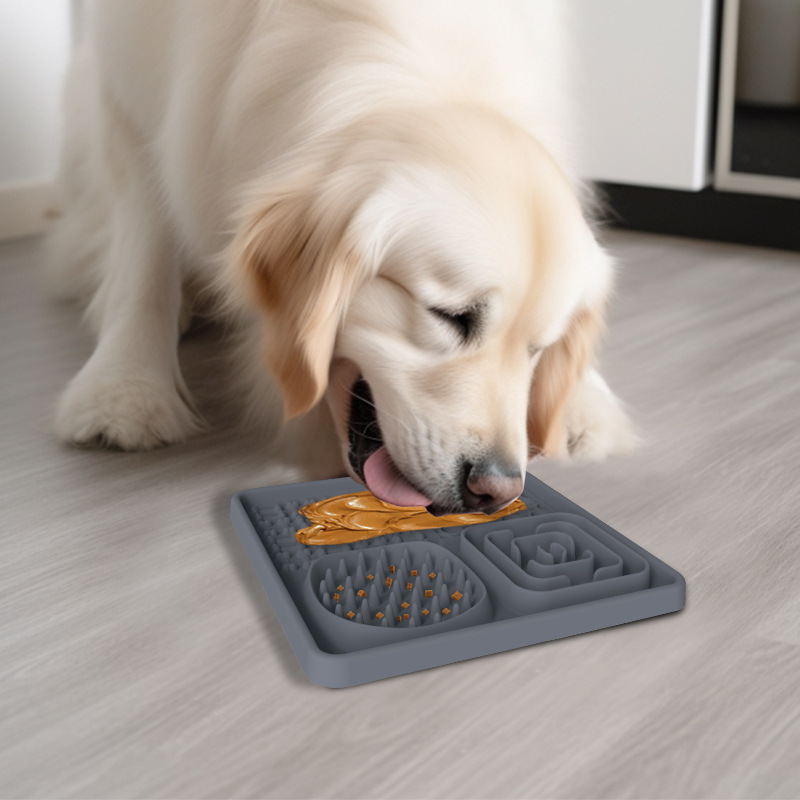 Amazon Venta caliente lechón de silicona perro mascota lamiendo pad Slow Food entrenamiento lamiendo pad Baño de perro belleza estabilizador artefacto