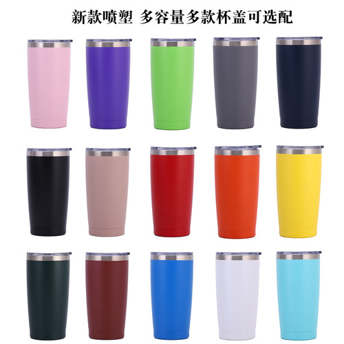 Cross-border new 20oz car cup 304 spray car cup Portable double-layer stainless steel insulated ice cup