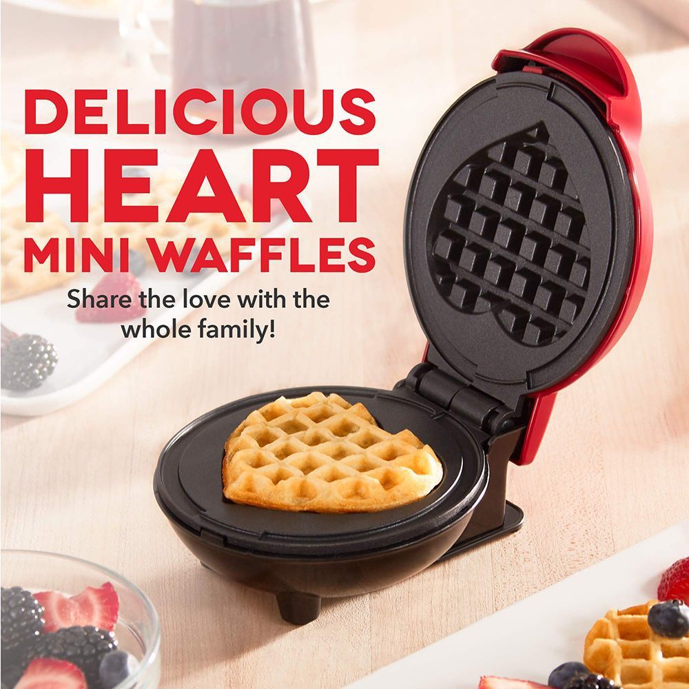 Double-Sided Heating Mini Love Waffle Machine Automatic Temperature Control Small Household Electric Baking Pan Portable Breakfast Machine