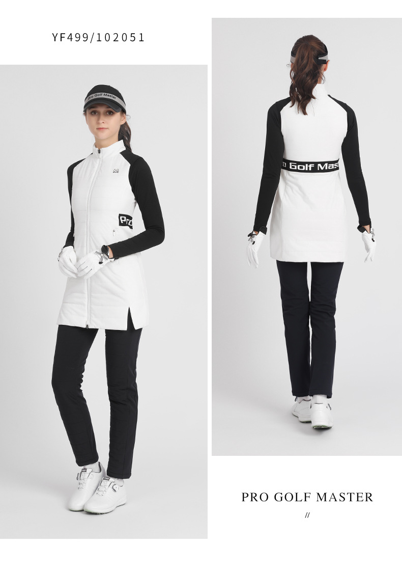 Áo ghi lê dài nữ chơi golf PGM chần bông giữ ấm thu đông — YF499-màu xanh nước biển [chần bông], YF499-Trắng [chần bông] chi tiết 7