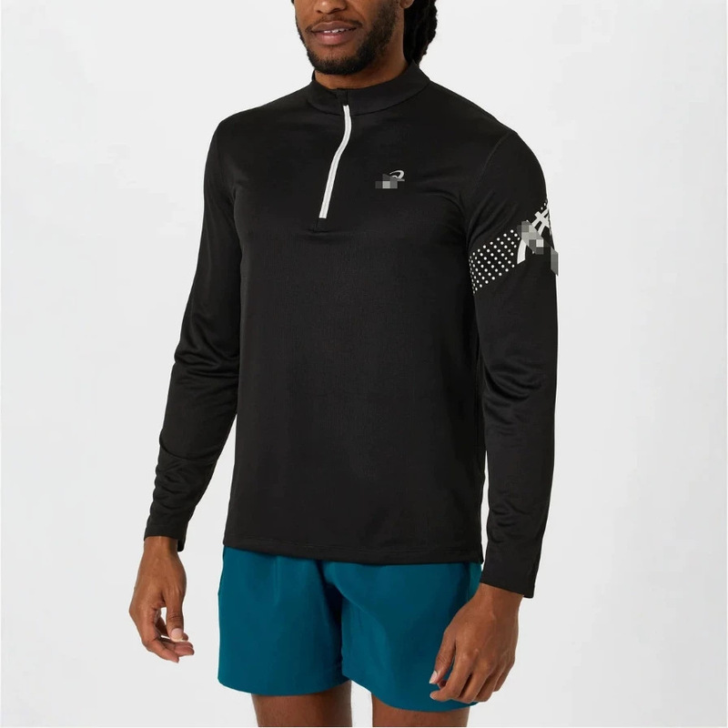 26 Cross-border men's personalized half-zip long-sleeve training wear for adults, outdoor running sports casual wear