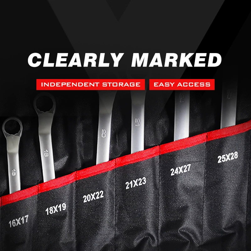 12PCS double-concave box wrench cloth bag set hardware tool