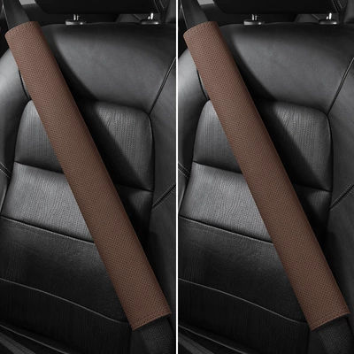 safety belt protective cover Seat belt shoulder pad - no-logo-50cm-suede-a-pair-of-mocha-brown-shoulder-pads