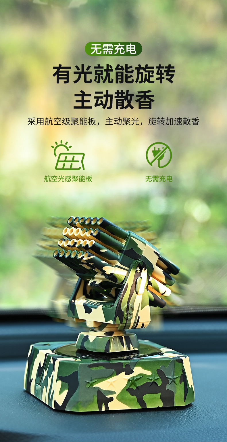 Car-mounted aromatherapy near anti-cannon solar rotating ornaments car perfume car center console lasting fragrance decoration
