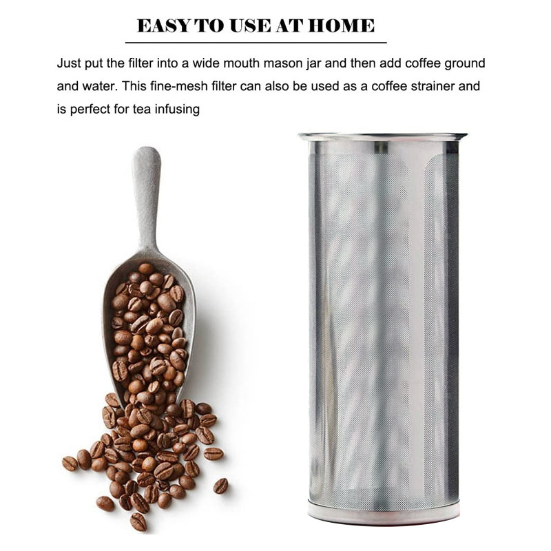 Coffee Cold Brew Filter Cartridge 304 Stainless Steel Fruit Microwave Tea Filter Metal Filter Net Cold Brew Tool Coffee Cold Brew Filter Cartridge 304 Stainless Steel Fruit Microwave Tea Filter Metal Filter Net Cold Brew Tool