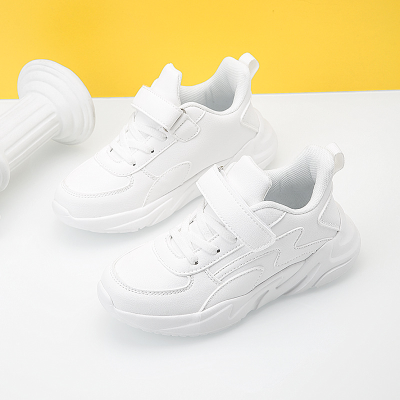 Children's Sports Shoes Foreign Trade Explosions Waterproof Microfiber Leather Sneakers Non-Slip Lightweight MD Bottom Middle and Large Children's Torre Shoes