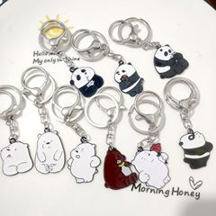 Panda Cartoon DIY Couple Keychain Pendant Men and Women Cute Internet Famous Ins Bag Pendant Creative Small Gift 