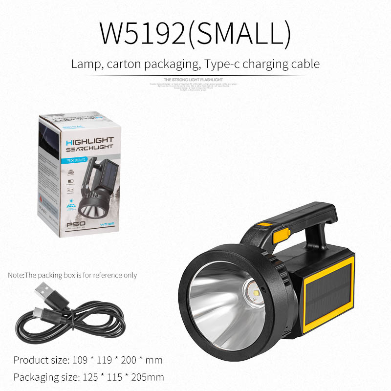 Transfronteriza carga solar de disparo remoto tipo pistola lámpara portátil carga portátil de alta luminosidad de duración de la batería lámpara de trabajo de búsqueda portátil
