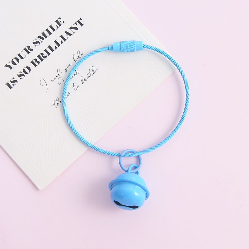 Blue small bell, steel wire, 17mm