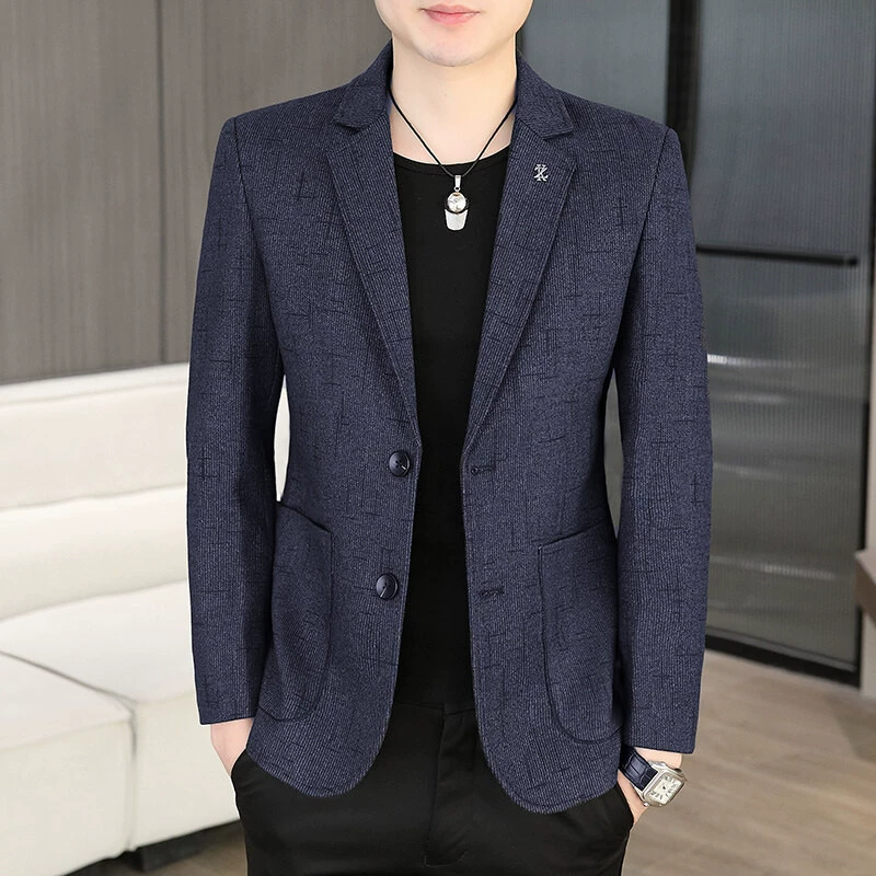 2025 весна-осень высококачественные костюмы в корейском стиле мужские slim fit для среднего возраста повседневный новый мужской пиджак 0108