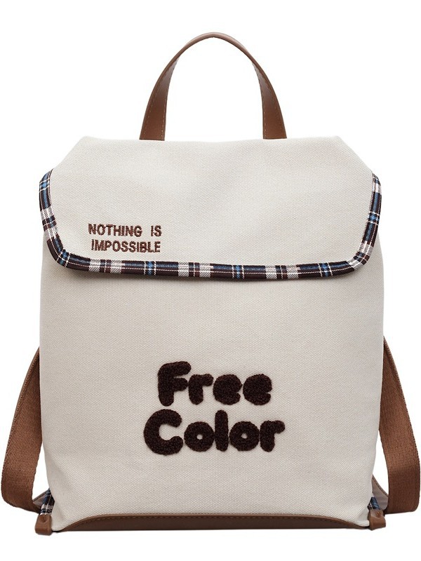 Mochila de nicho de alta calidad para mujeres lindas lienzo de gran capacidad de contraste de color casual mochila de hombro universal diaria image 6