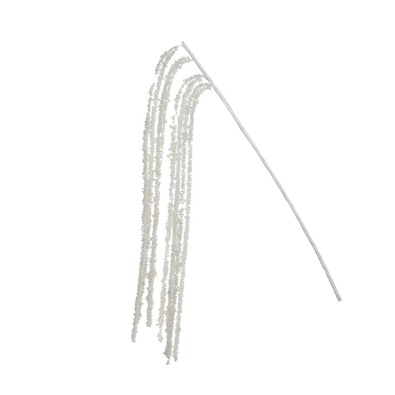 Nuevo tipo de perla blanca de palos de trigo perlas de plástico ligero de lujo árbol de Navidad perlas de imitación decoración de guirnaldas