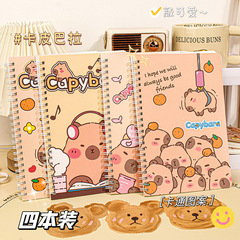 Kapibara Coil-bound A5 Notebook, Thick Notebook, Waterproof, Graduation Cross-line Notebook, Cute Diary Notebook