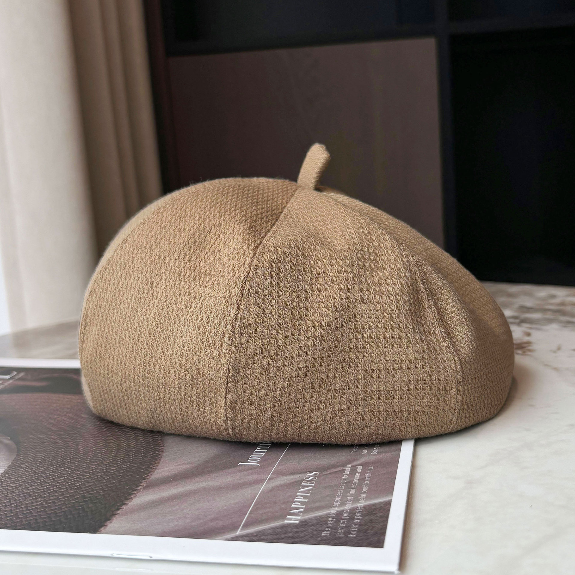 E-707 Khaki light plate beret
