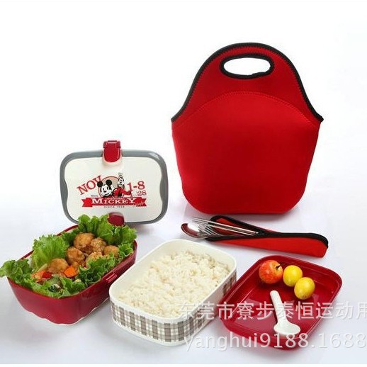 泰恒公司生产纯色潜水料午餐包 双肩午餐包 时尚印花午餐包