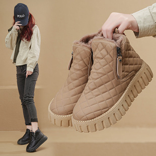 Snow boots women's 2024 winter new women's shoes fleece-lined thick bread shoes fashion warm short cotton shoes XQ285