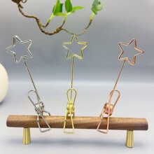 餐饮果盘商品价格标签固定夹五角星形卡片收纳夹子实用长尾夹批发