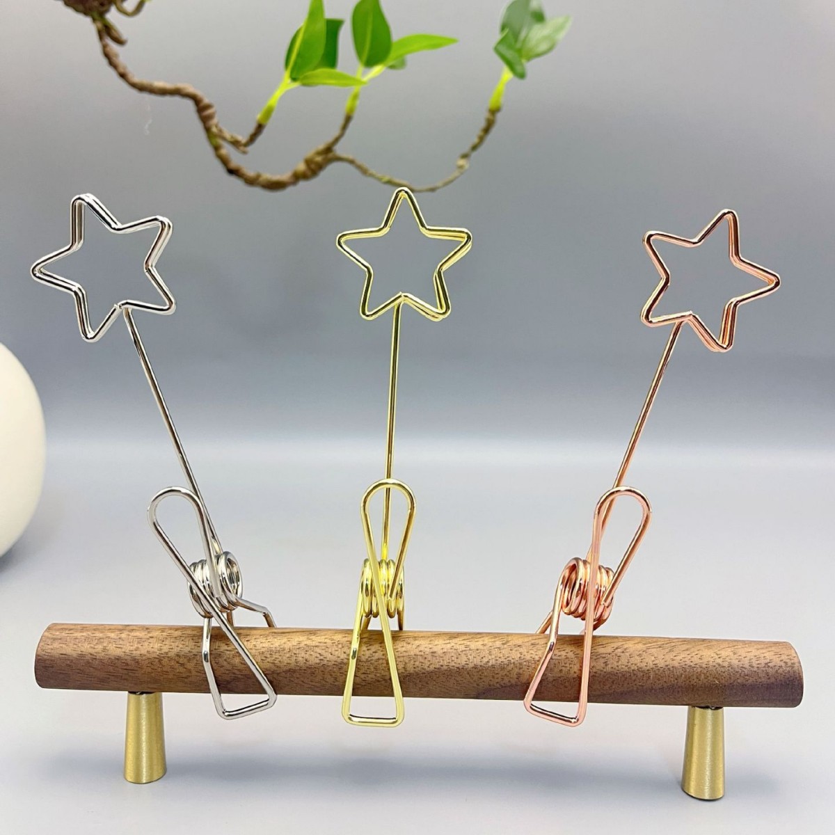 餐饮果盘商品价格标签展示夹五角星卡片收纳可爱实用长尾夹子批发