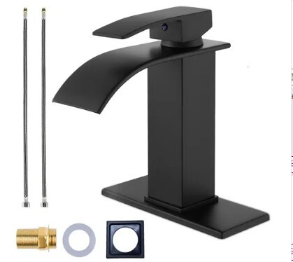 Cross-Border Black Waterfall Basin Faucet, Hot and Cold Water, Bathroom Toilet Washbasin Faucet Cross-Border Black Waterfall Basin Faucet, Hot and Cold Water, Bathroom Toilet Washbasin Faucet