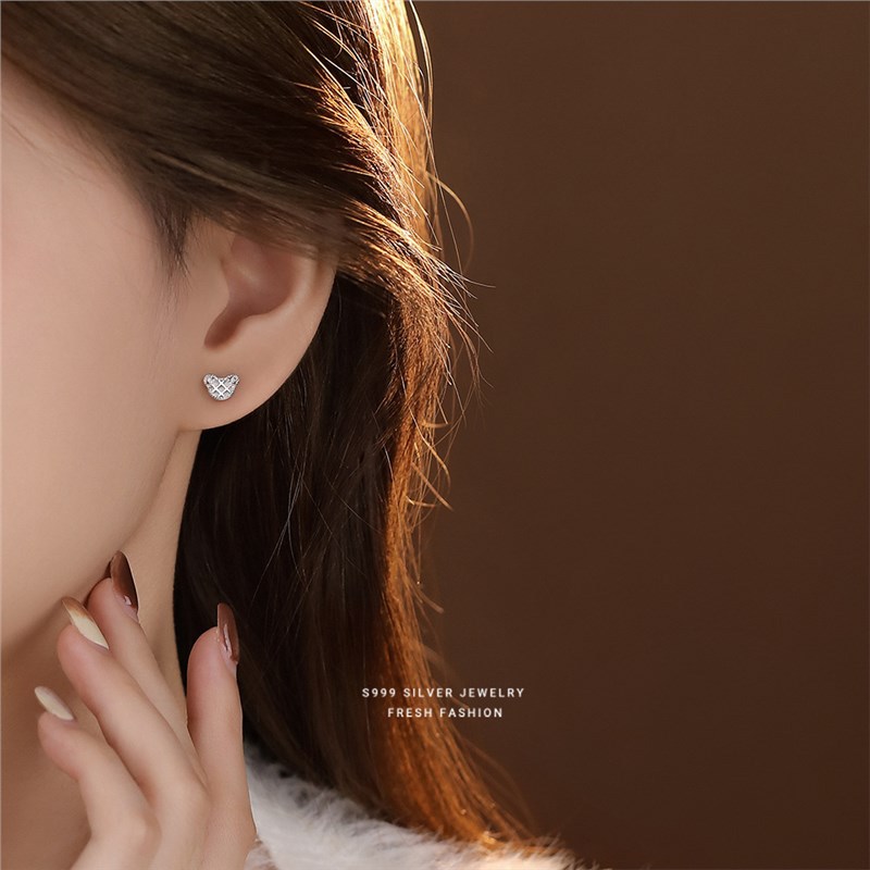 Bärchen Ohrstecker Aus S999 Silber Für Empfindliche Ohrlöcher_voghion.com