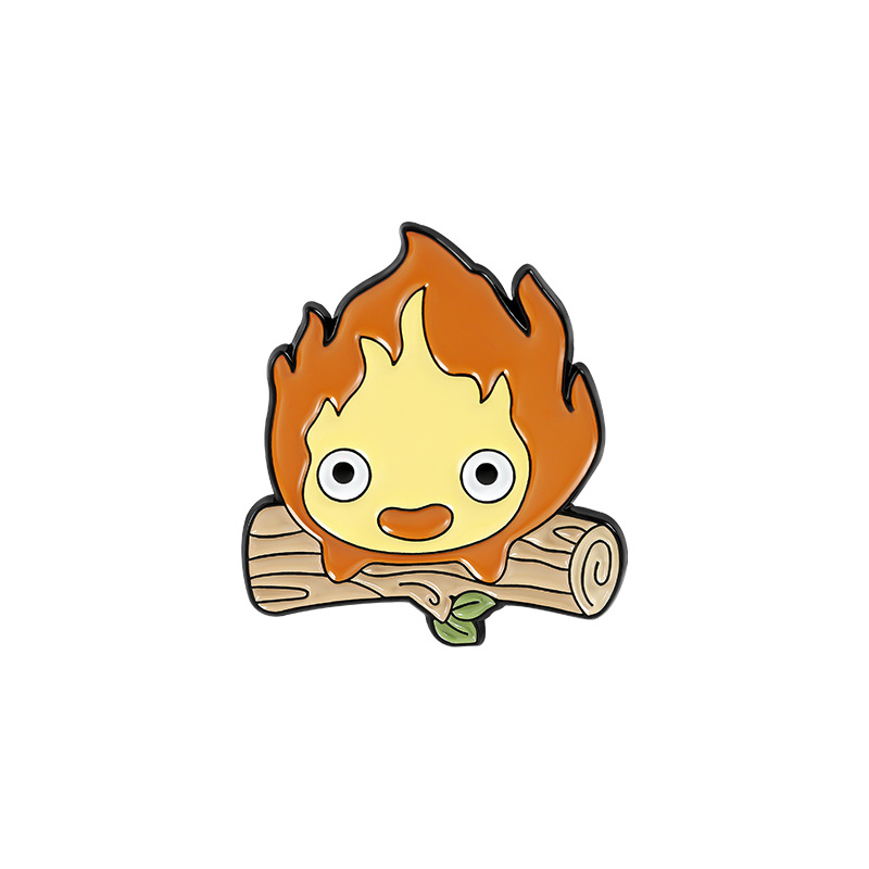 Stoving Varnish Design Cartoon Style Pin Flame Alloy Stoving Varnish Unisex Brooches