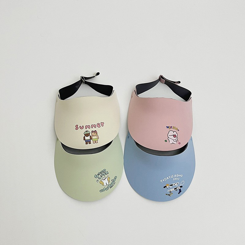 Sombreros de verano anti-UV sombreros de sombreros de sol impresión de dibujos animados sombreros vacíos sombreros de sol bebés sombreros para niños y niñas