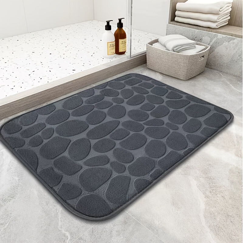 Cross-Border Supply of Pebble Bathroom Floor Mats, Stain-Resistant and Easy to Care For, Coral Velvet Foot Mats, Water-Absorbent and Non-Slip Mats, Can Be Shipped on Behalf of Others