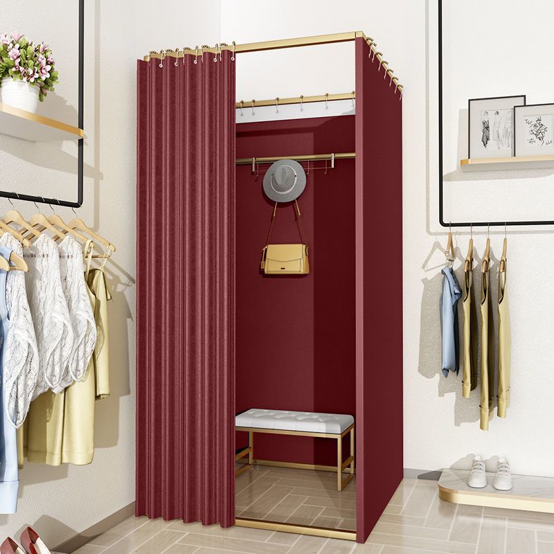 Tienda de ropa, centro comercial, vestuario de ensamblaje, sala de prueba móvil simple, cortina de puerta, piso, estante de exhibición portátil, vestuario