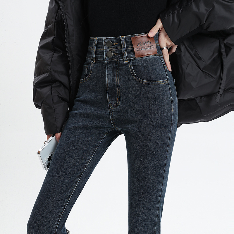 Skinny Jeans for Women Spring and Autumn 2025 New High-Waisted Slim Fit Bootcut Cropped Pencil Leggings