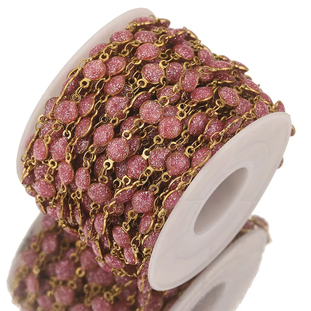 Acero inoxidable goteo de aceite esmerilado cadena hecha a mano 18K vacío galvanoplastia DIY accesorios de la joyería titanio acero collar pulsera fabricación